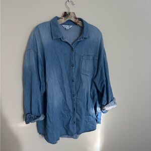 Old Navy Light Blue Denim Button-Down Shirt